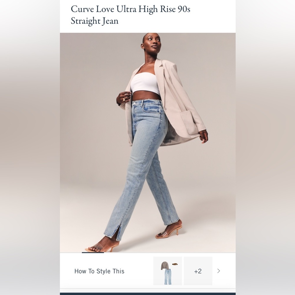 Abercrombie & Fitch Curve Love Ultra High Rise 90s Straight